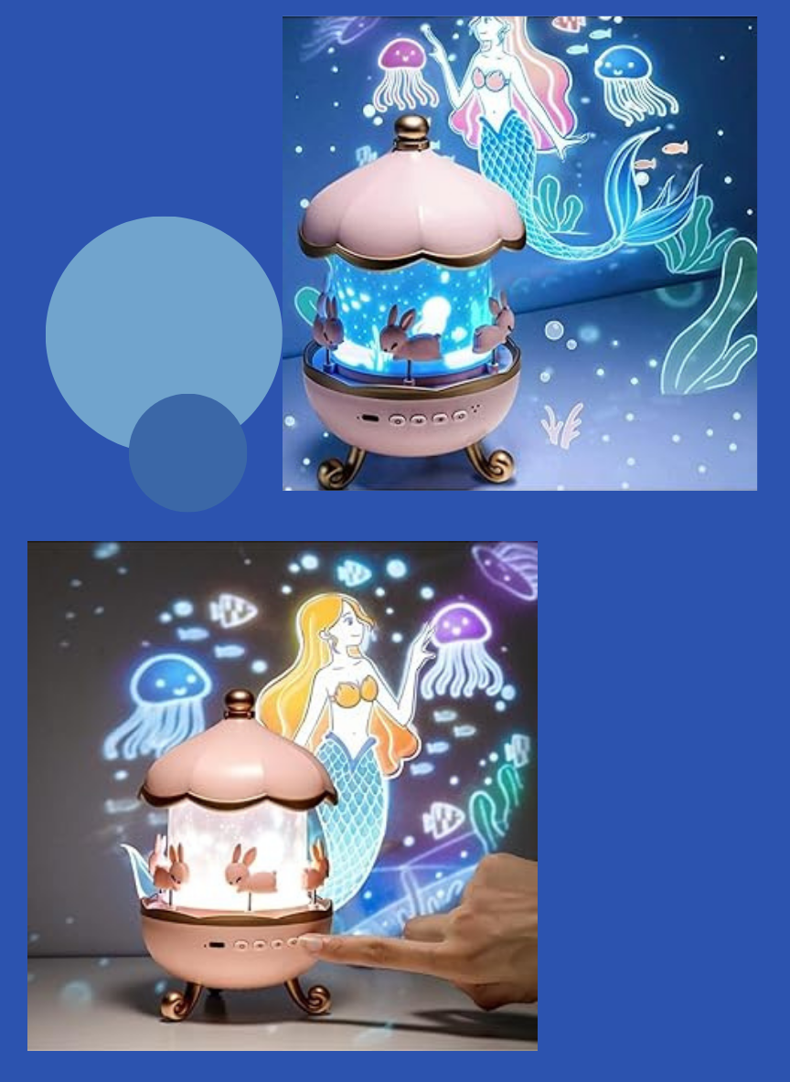 Bunny Carousel Night Light Projector Lamp | 360° Rotatable