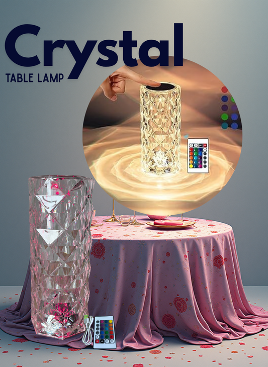 Crystal table lamp- 15 colour ilumination controlled by remote